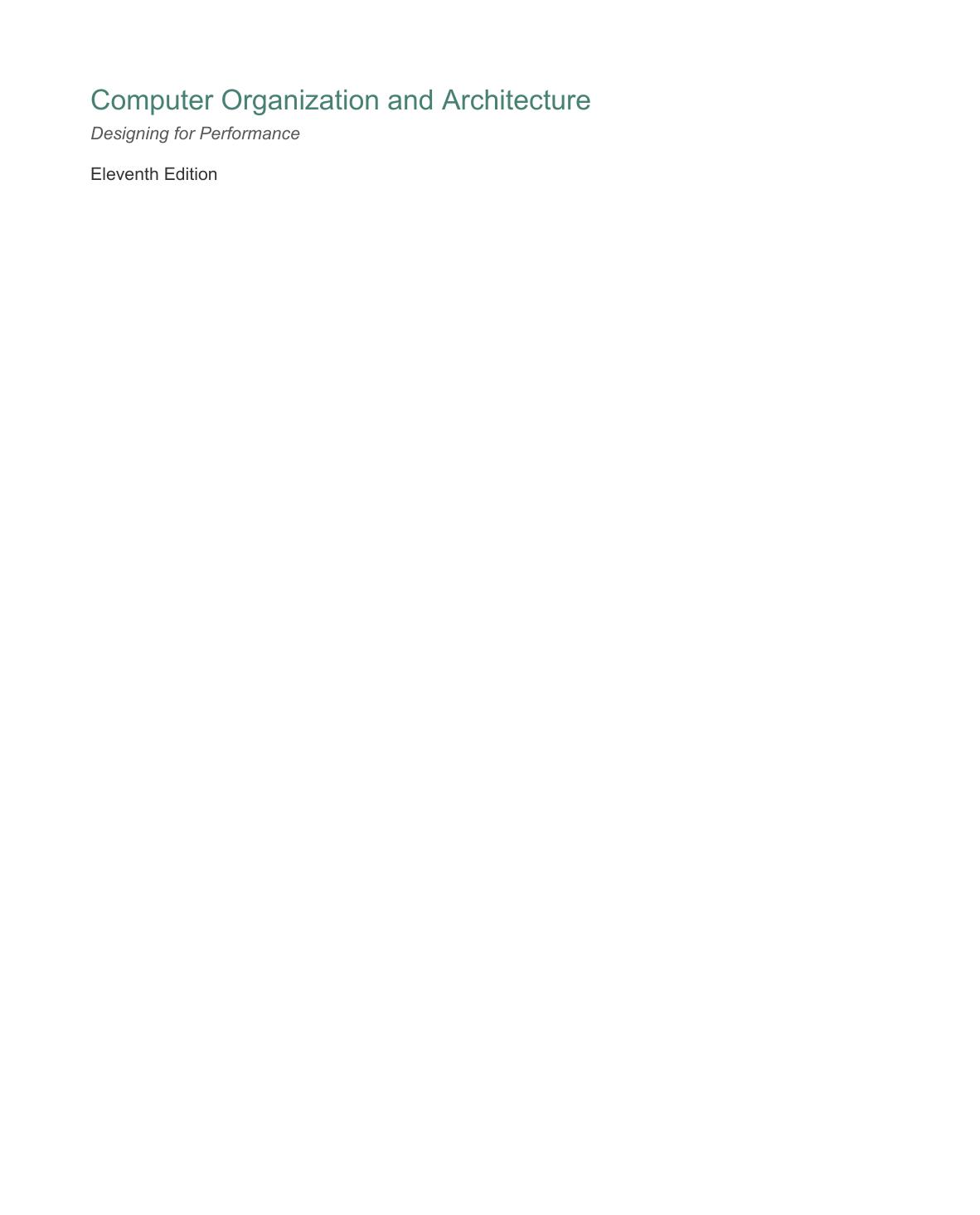 Preview page 2 of Computer Organization and Architecture Designing for Performance 11th Edition By William Stallings eBook PDF