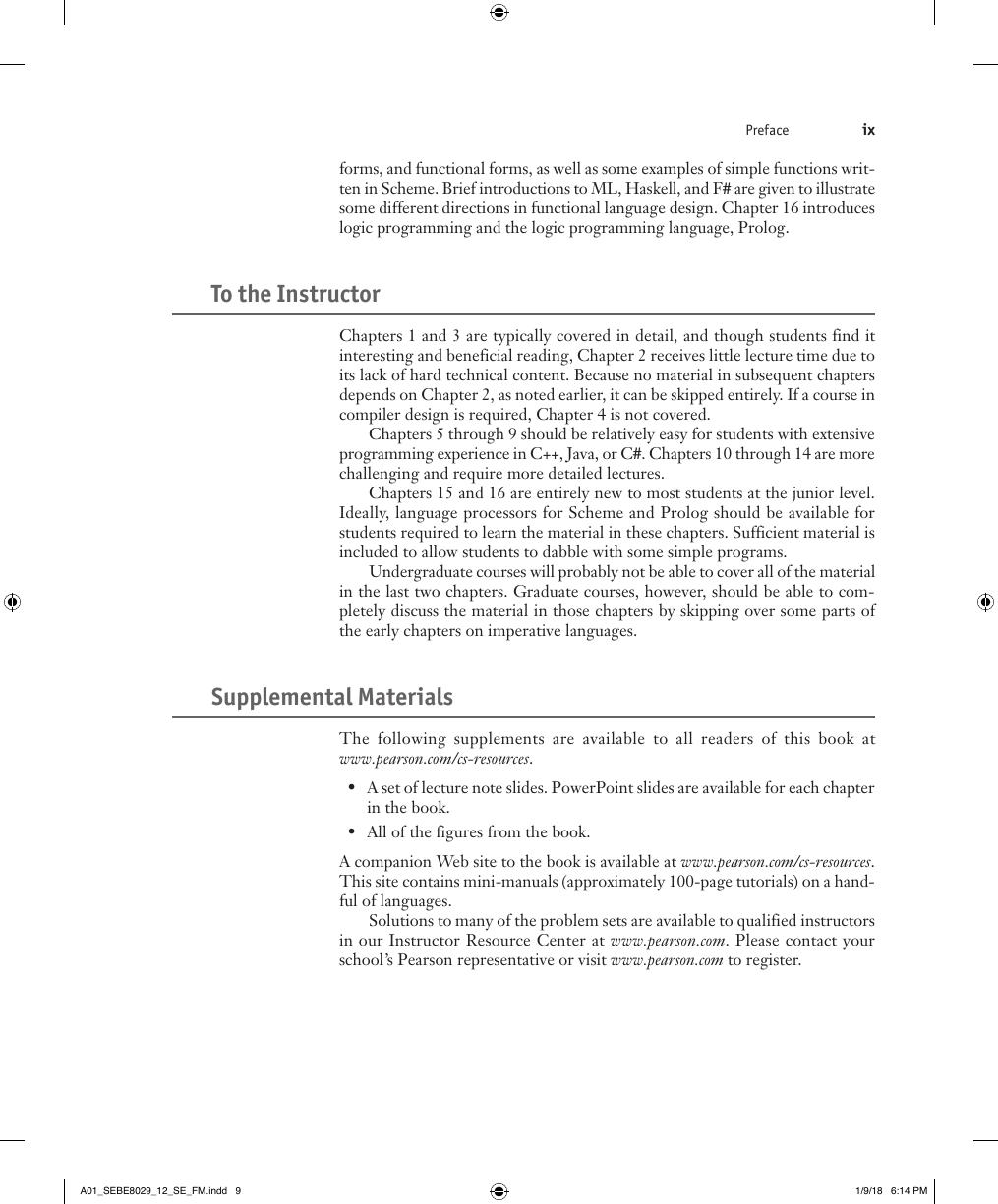 Preview page 8 of Concepts of Programming Languages 8th Edition By Robert Sebesta eBook PDF