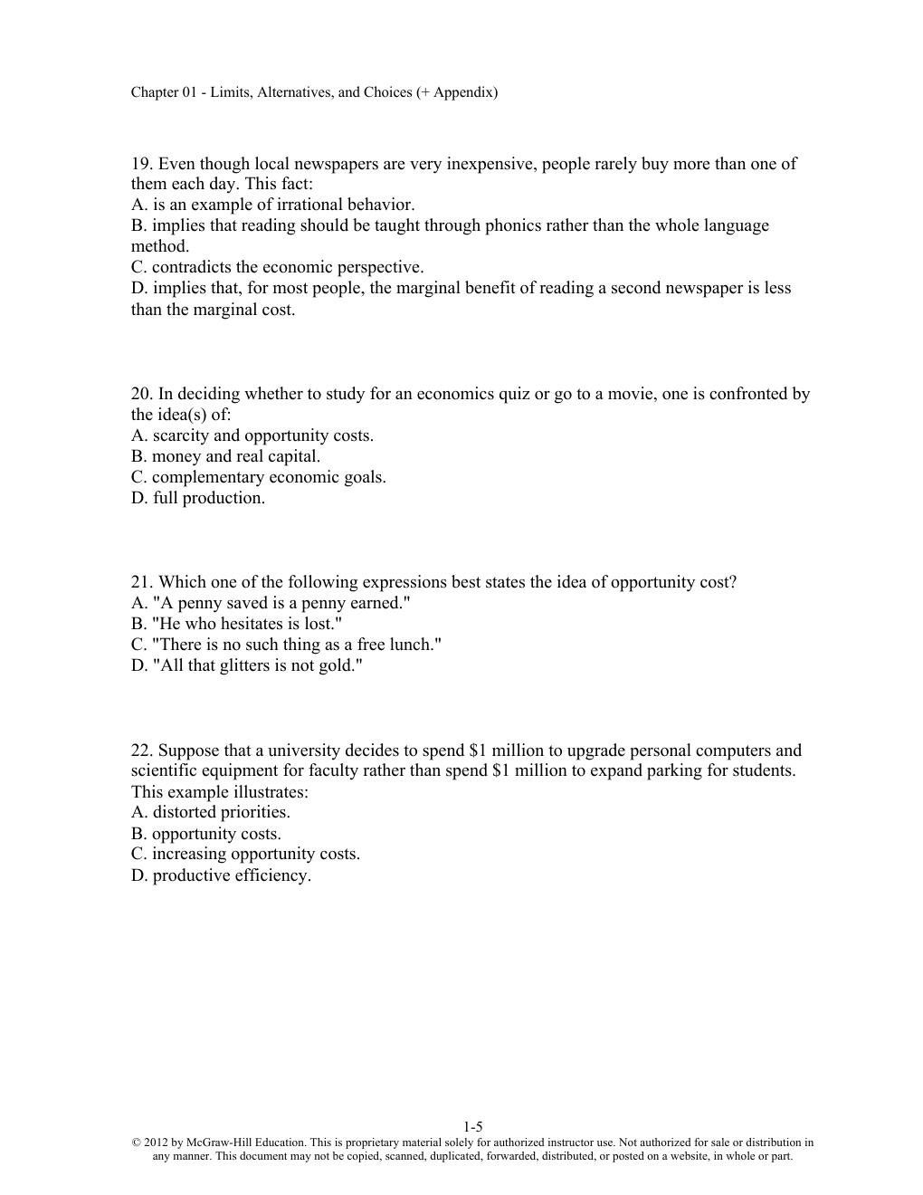 Preview page 5 of Test Bank Economics: Principles, Problems, and Policies, 19th Edition McConnell