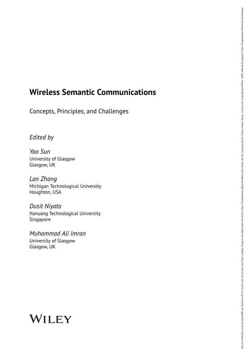 Preview page 3 of eBook Wireless Semantic Communications Concepts, Principles, and Challenges 1st Edition By Yao Sun , Lan Zhang , Dusit N