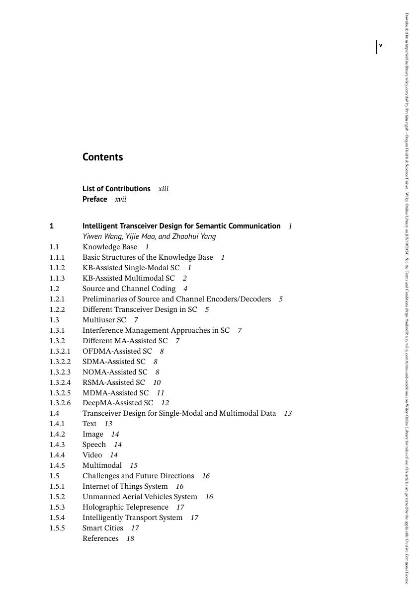 Preview page 5 of eBook Wireless Semantic Communications Concepts, Principles, and Challenges 1st Edition By Yao Sun , Lan Zhang , Dusit N