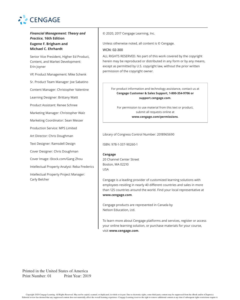 Preview page 4 of Financial Management Theory & Practice, 16th Edition By Brigham, Eugene Ehrhardt, Michael eBook PDF