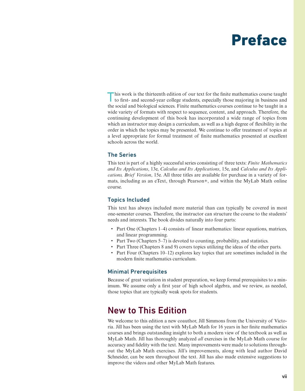 Preview page 6 of Finite Mathematics & Its Applications 13th Edition By Larry Goldstein eBook PDF