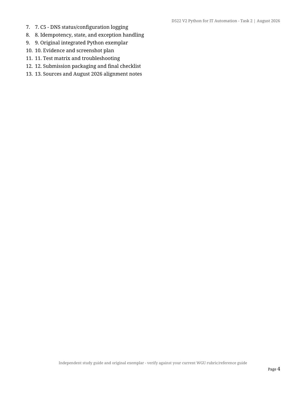 Preview page 4 of WGU D522 V2 Task 2 Performance Assessment Guide | Python Network Monitoring, DNS Backup & Remediation, Helpdesk API, Not