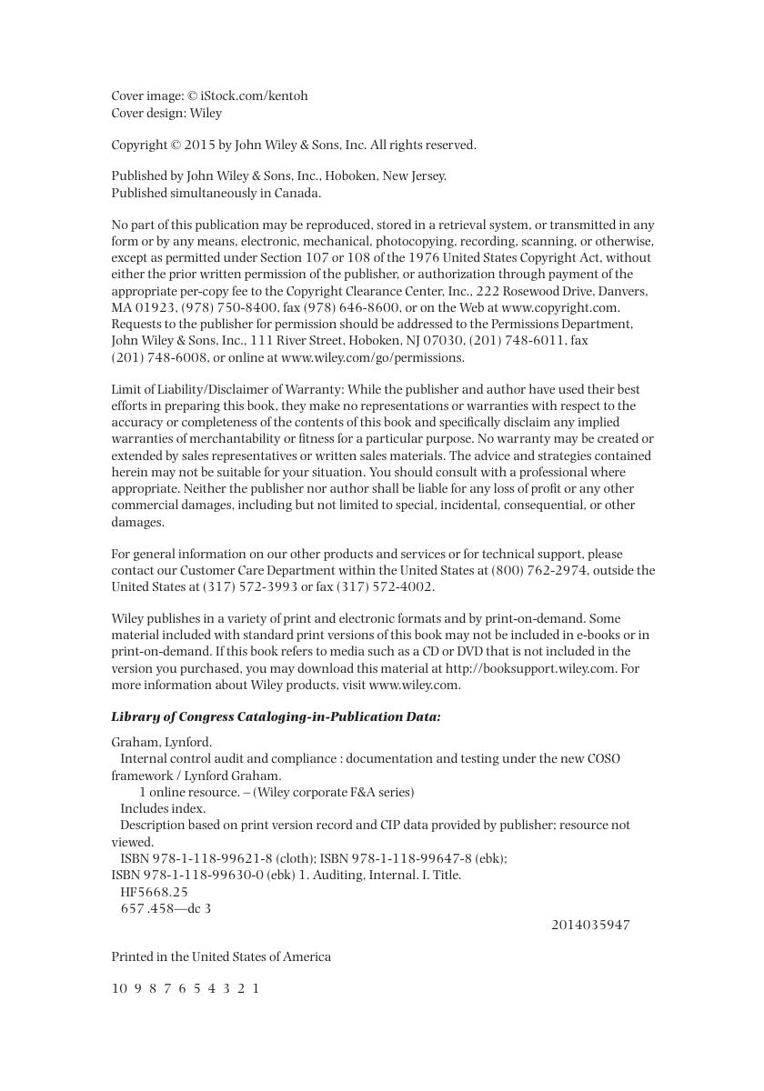 Preview page 6 of Internal Control Audit and Compliance Documentation and Testing Under The New COSO Framework 1st Edition By Lynford Grah