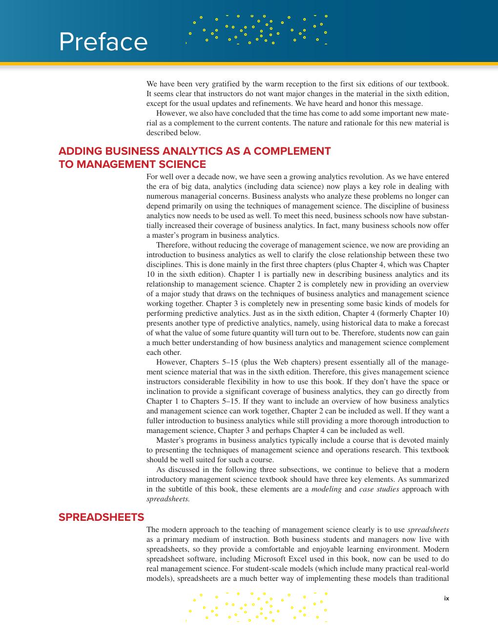 Preview page 10 of Introduction to Management Science A Modeling and Case Studies Approach with Spreadsheets 7th Edition By Frederick Hilli