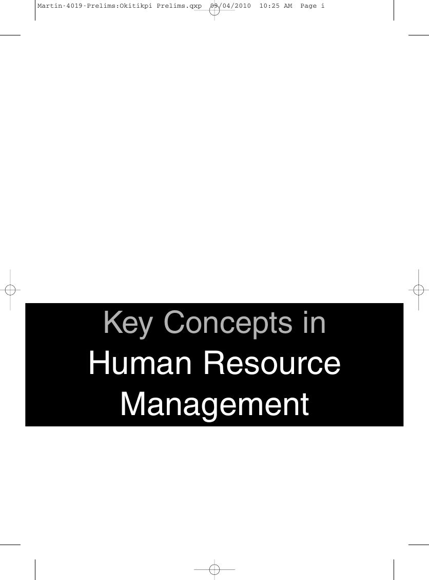 Preview page 2 of Key Concepts in Human Resource Management By John Martin