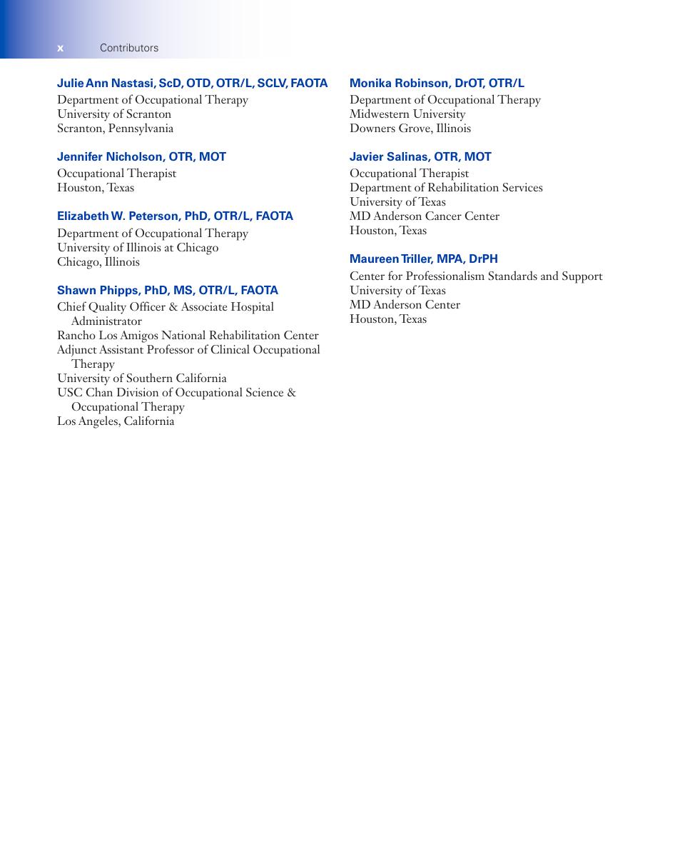 Preview page 9 of Leading & Managing Occupational Therapy Services An Evidence-Based Approach 3rd Edition By Brent Braveman ISBN: 97817196