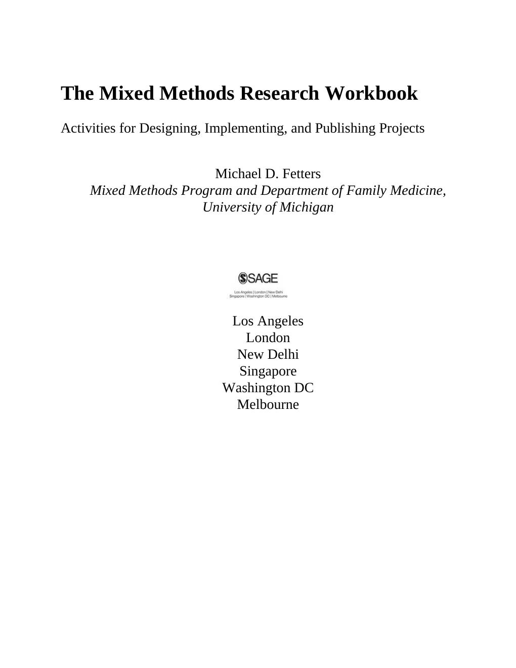 Preview page 4 of The Mixed Methods Research Workbook By Michael D. Fetters