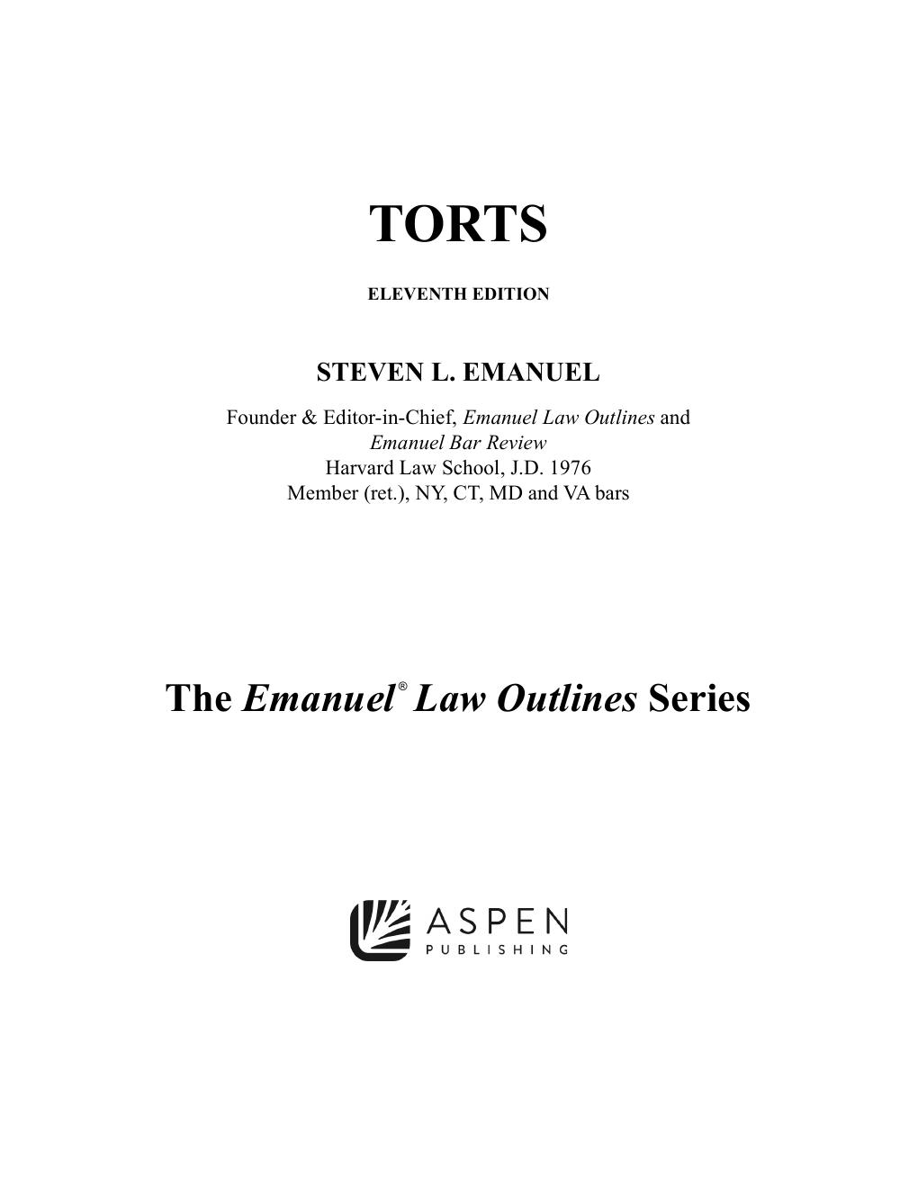 Preview page 2 of Torts 11th Edition By Steven L. Emanuel