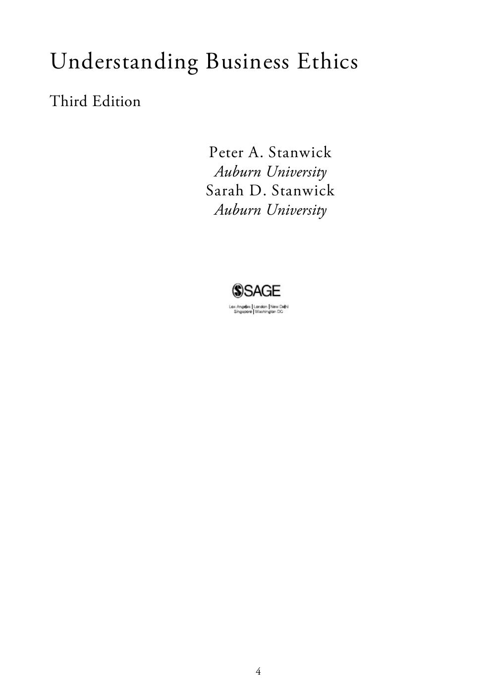 Preview page 4 of Understanding Business Ethics 3rd Edition By Peter Allen Stanwick, Sarah D Stanwick