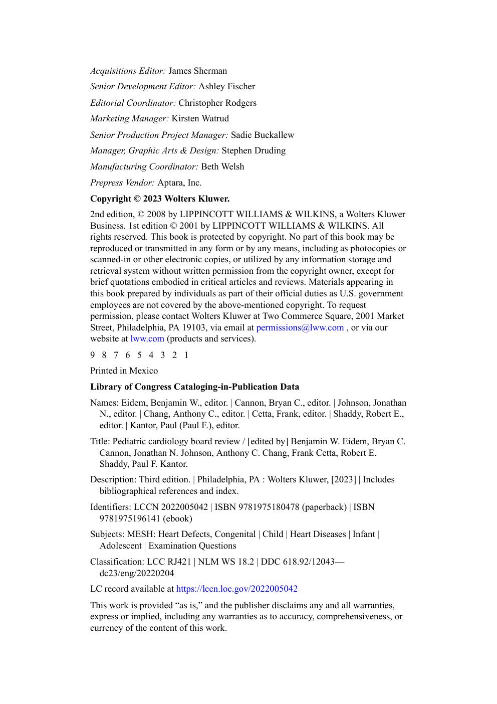 Preview page 4 of Pediatric Cardiology Board Review 3rd Edition By Benjamin, Bryan, Anthony, Johnson, Kantor, Robert eBook PDF