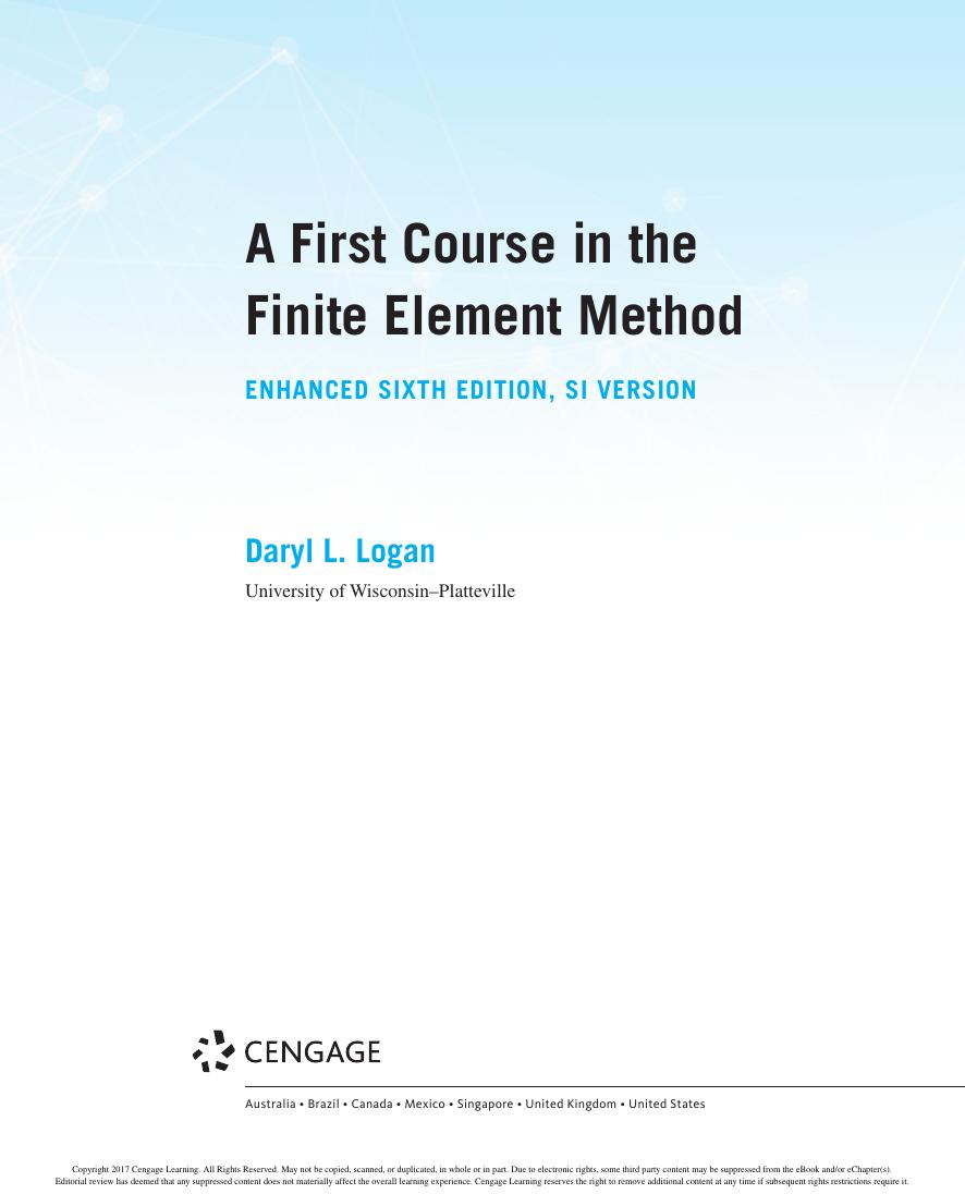 Preview page 5 of A First Course in the Finite Element Method Enhanced 6th Edition SI Version By Daryl L. Logan eBook PDF