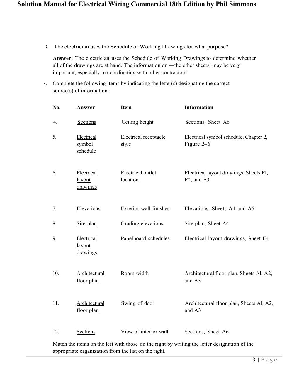 Preview page 3 of Complete Solution Manual for Electrical Wiring Commercial 18th Edition by Phil Simmons All Chapters Covered 1-22! ALREAD