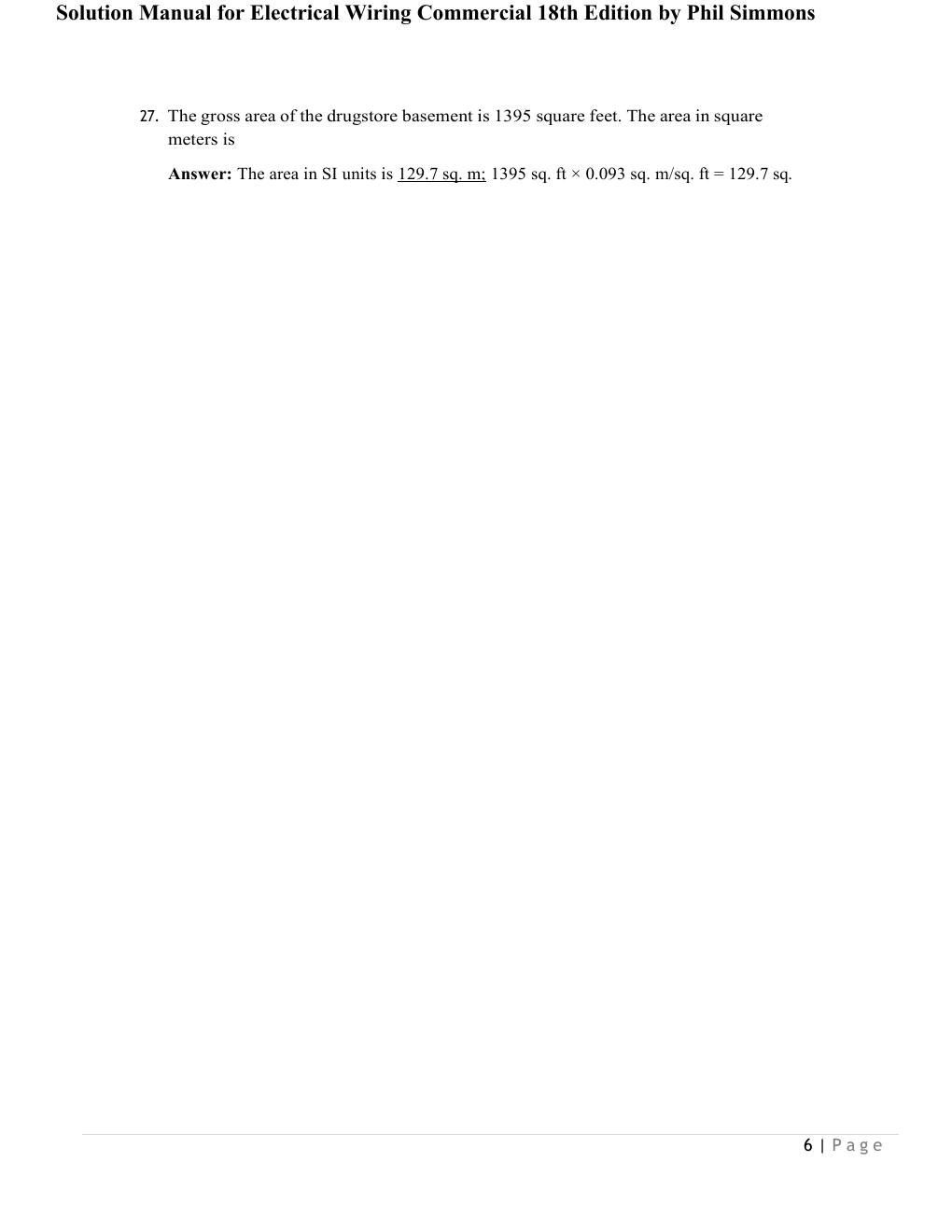Preview page 6 of Complete Solution Manual for Electrical Wiring Commercial 18th Edition by Phil Simmons All Chapters Covered 1-22! ALREAD