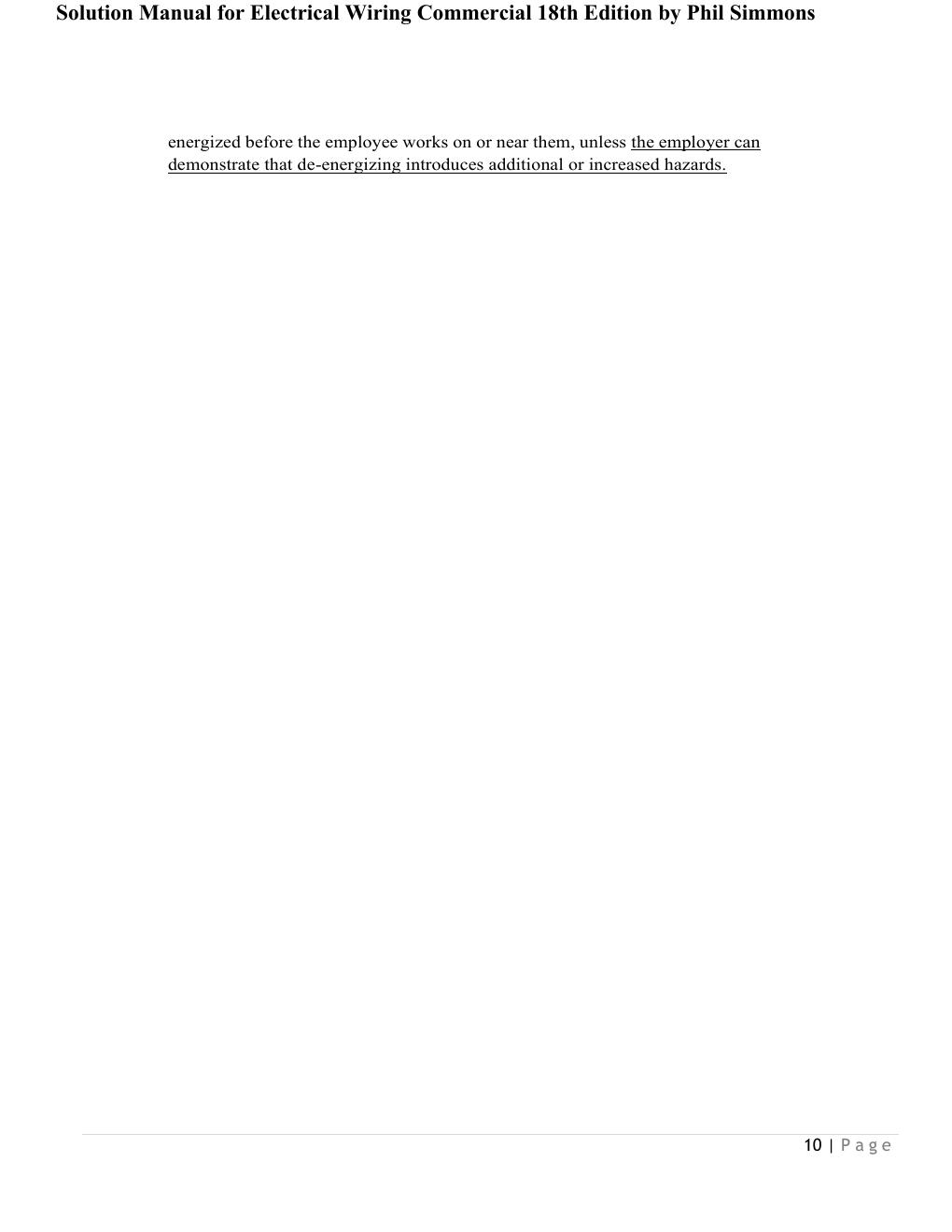 Preview page 10 of Complete Solution Manual for Electrical Wiring Commercial 18th Edition by Phil Simmons All Chapters Covered 1-22! ALREAD