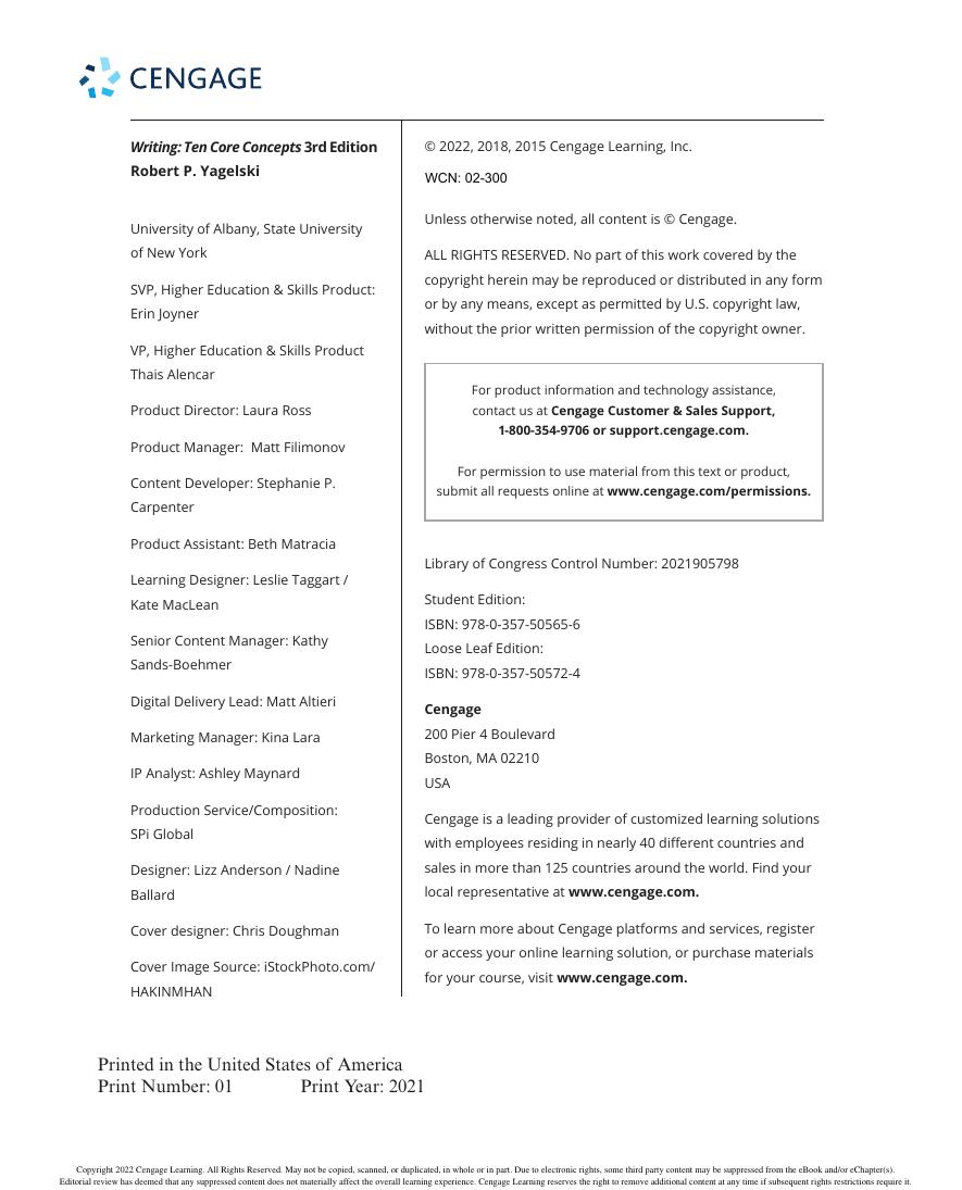 Preview page 6 of eBook Writing  Ten Core Concepts 3rd Edition By Robert Yagelski