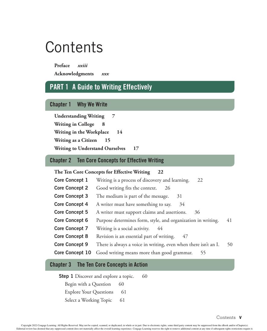 Preview page 9 of eBook Writing  Ten Core Concepts 3rd Edition By Robert Yagelski