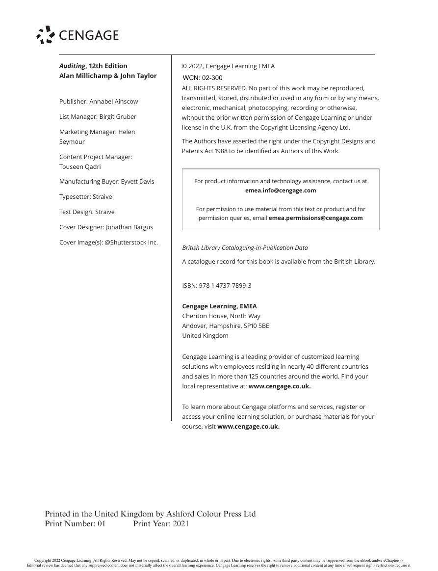 Preview page 4 of Auditing 12th Edition By Alan Millichamp, John Taylor eBook PDF