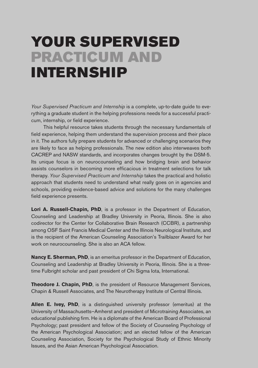 Preview page 2 of eBook Your Supervised Practicum and Internship Field Resources for Turning Theory into Action 3e Lori Russell Chapin, Na