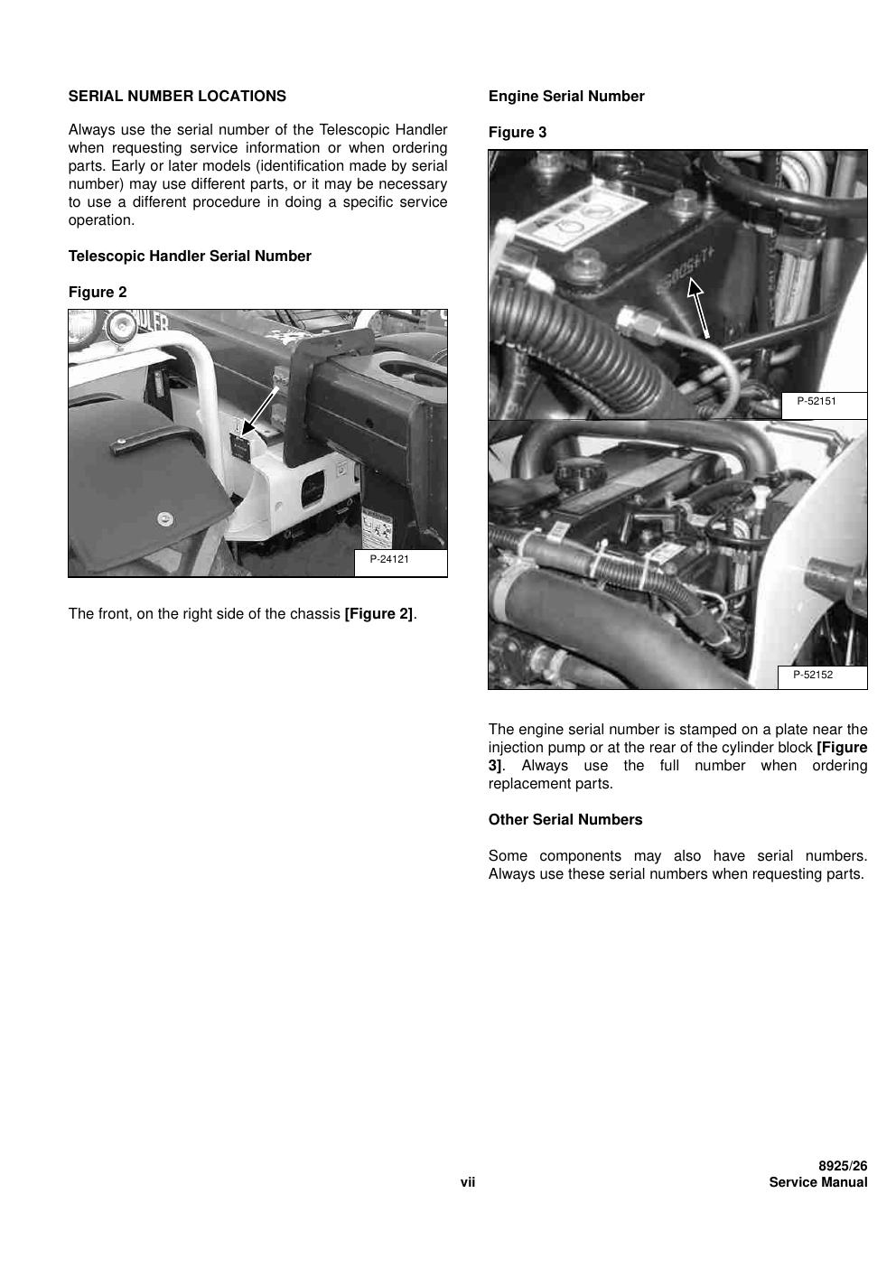 Preview page 8 of Massey Ferguson Telescopic Handler 8925 Service Manual