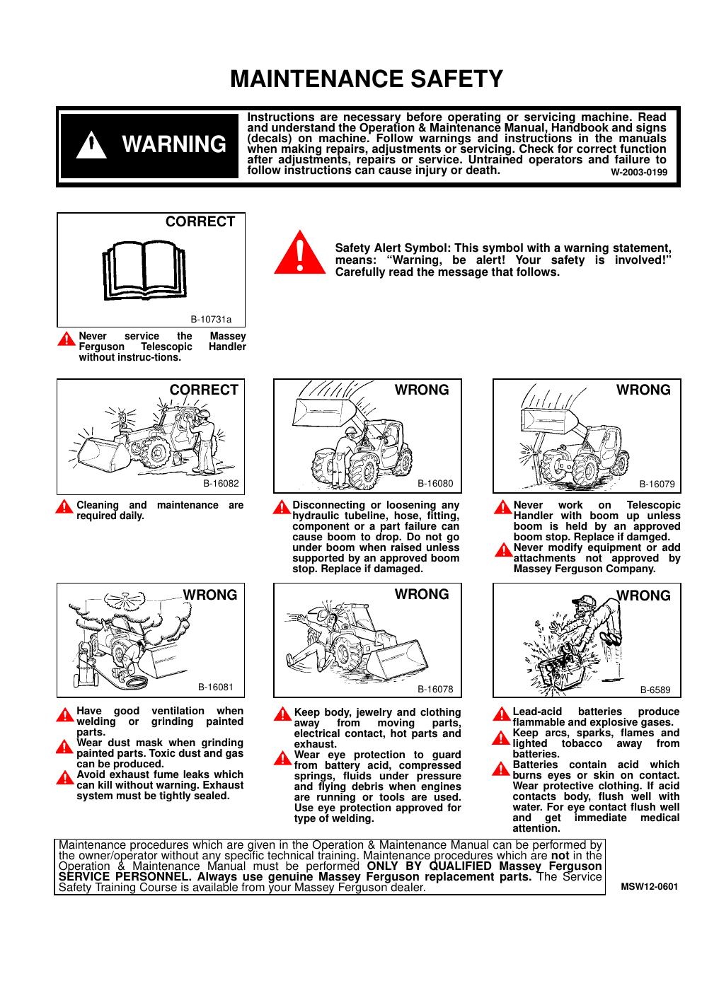 Preview page 10 of Massey Ferguson Telescopic Handler 8925 Service Manual