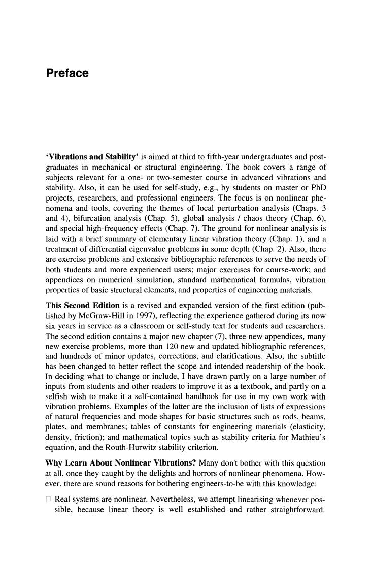 Preview page 7 of eBook Vibrations and Stability 2nd Edition By  Jon Juel Thomsen