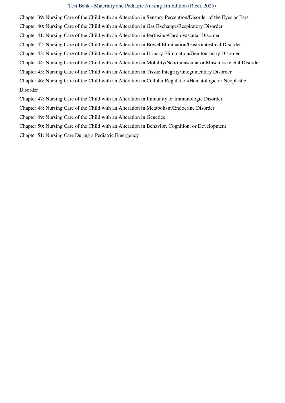 Preview page 3 of Test Bank for Maternity and Pediatric Nursing 5th Edition