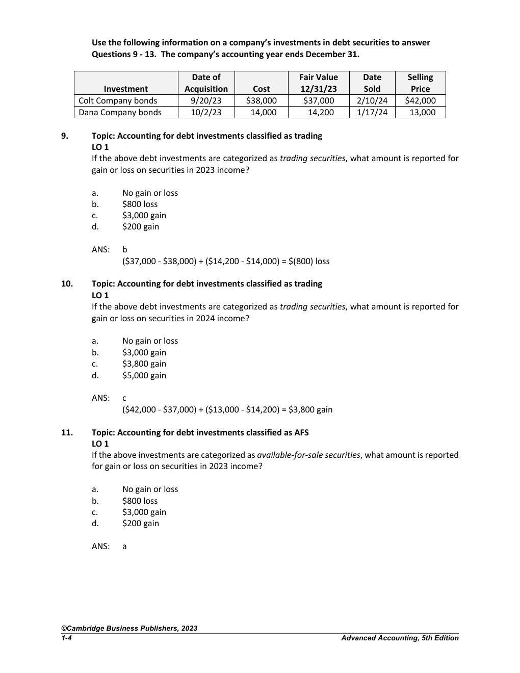 Preview page 5 of Advanced Accounting, 5th Edition by Susan Hamlen  TEST BANK