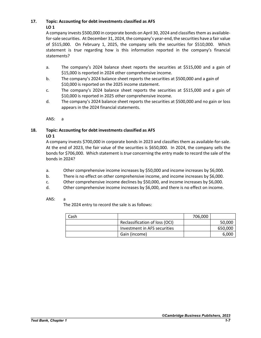Preview page 8 of Advanced Accounting, 5th Edition by Susan Hamlen  TEST BANK
