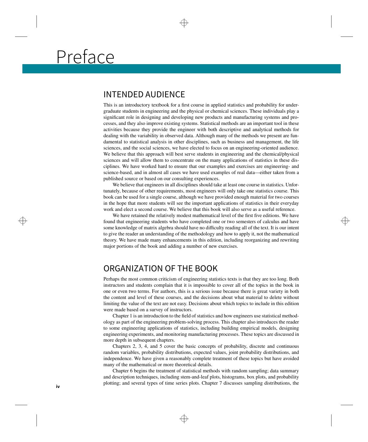 Preview page 6 of Applied Statistics and Probability for Engineers, 7e Montgomery, Runger eBook