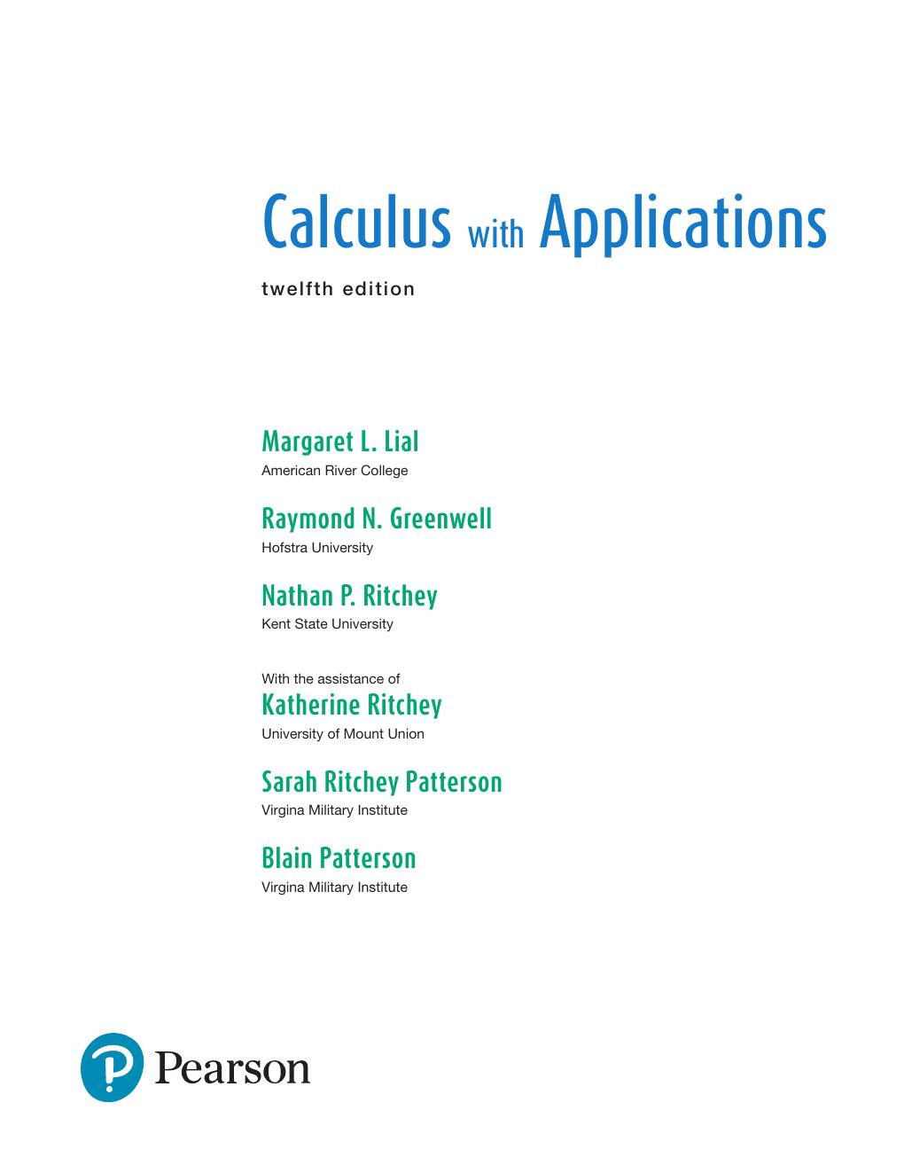 Preview page 5 of Calculus with Applications, 12e Margaret Lial eBook