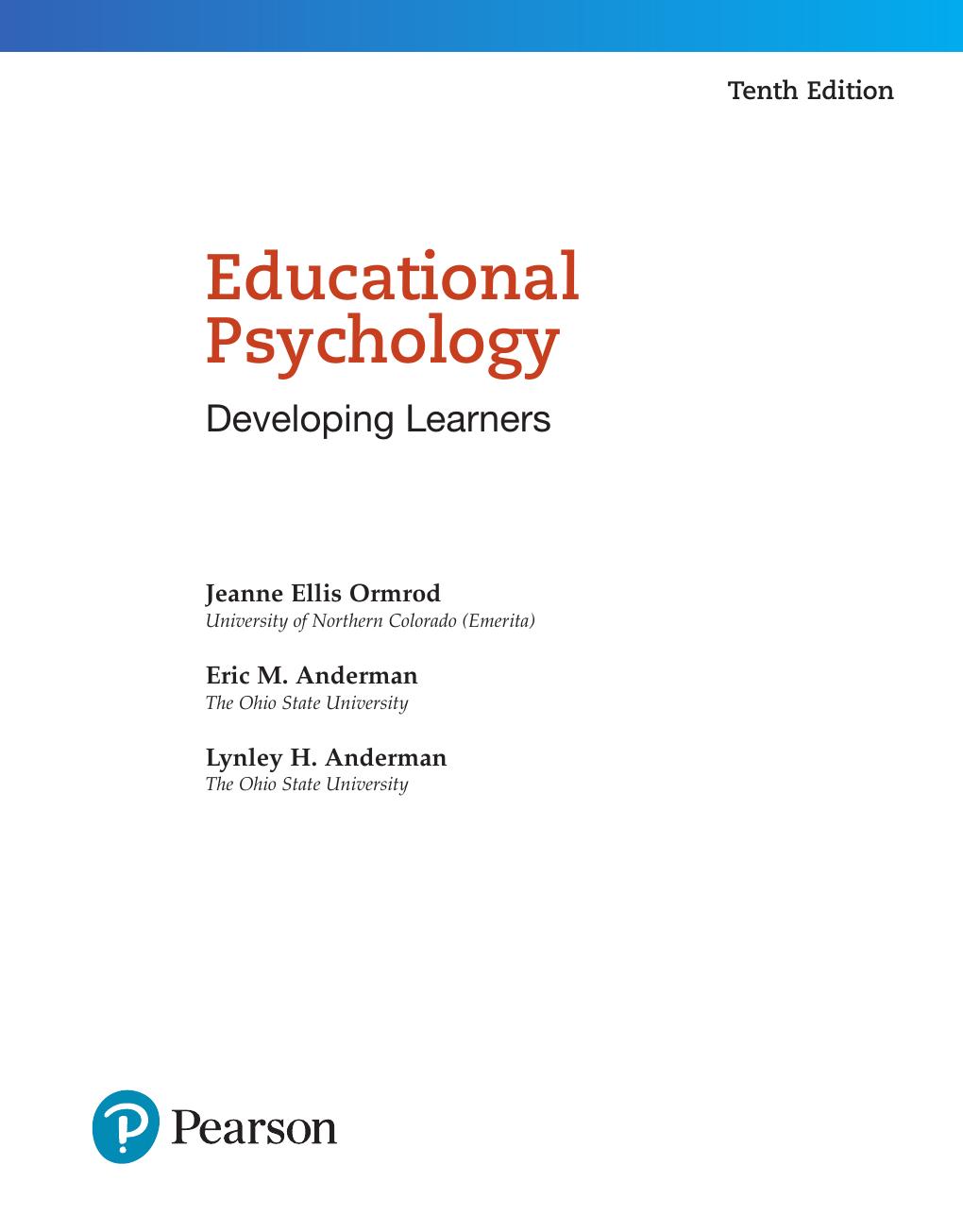 Preview page 2 of Educational Psychology Developing Learners, 10th Edition, By Jeanne Ormrod, Eric Anderman, Lynley Anderman eBook