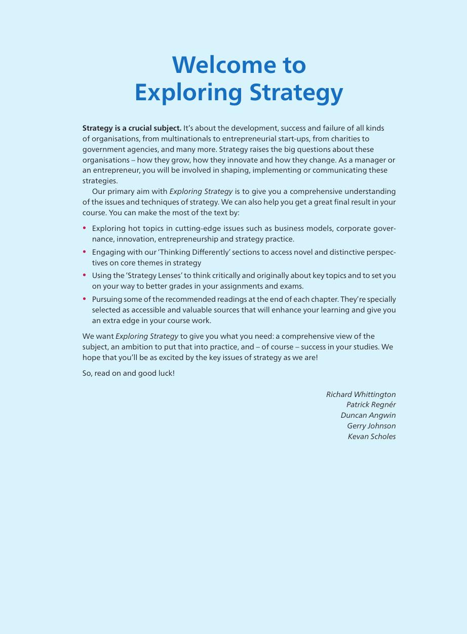 Preview page 2 of Exploring Strategy, 10th Edition, By Richard Whittington, Patrick Regnér, Duncan Angwin, Gerry Johnson, Kevan Scholes eB