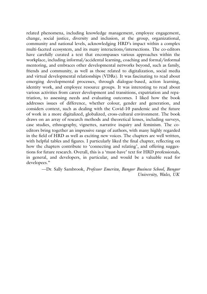 Preview page 3 of HRD Perspectives on Developmental Relationships Connecting and Relating at Work, 1st Edition By Rajashi Ghosh, Holly Hut