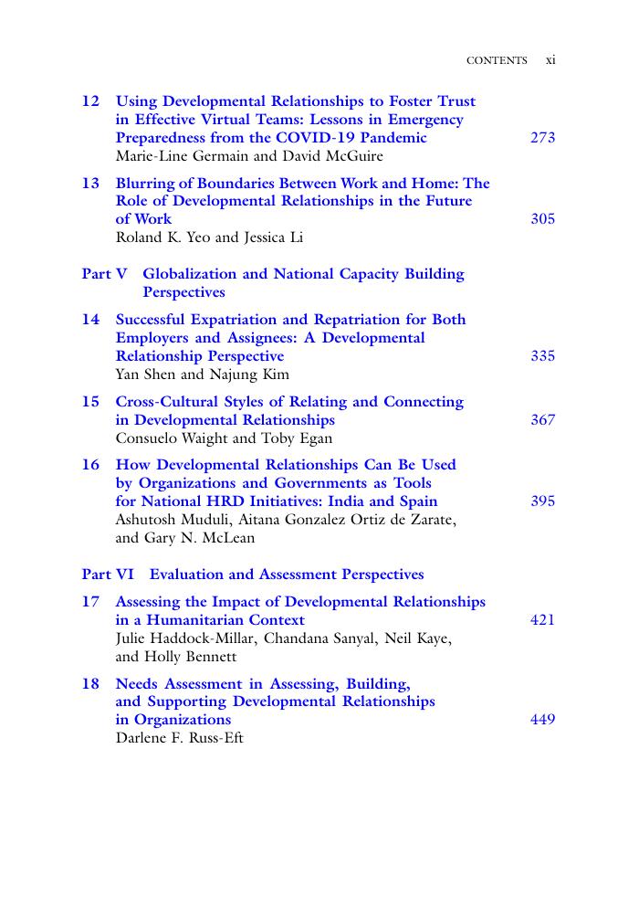 Preview page 10 of HRD Perspectives on Developmental Relationships Connecting and Relating at Work, 1st Edition By Rajashi Ghosh, Holly Hut