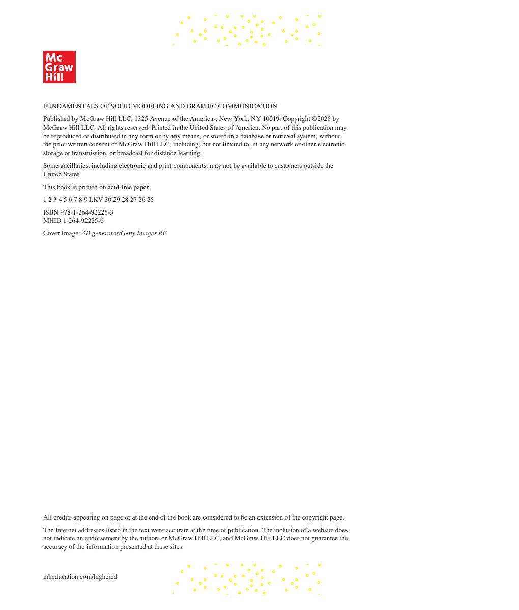 Preview page 3 of ISE Fundamentals of Solid Modeling and Graphic Communication 2025 Release By Gary Robert Bertoline, Nathan Hartman, Will