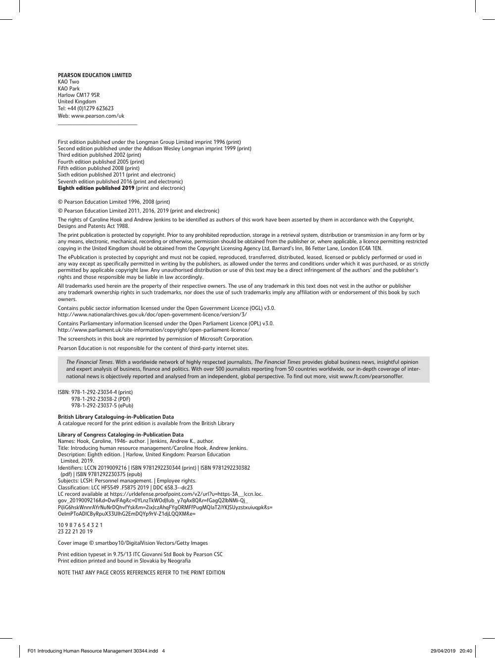 Preview page 5 of Introducing Human Resource Management, 8th Edition, By Caroline Hook, Andrew Jenkins eBook
