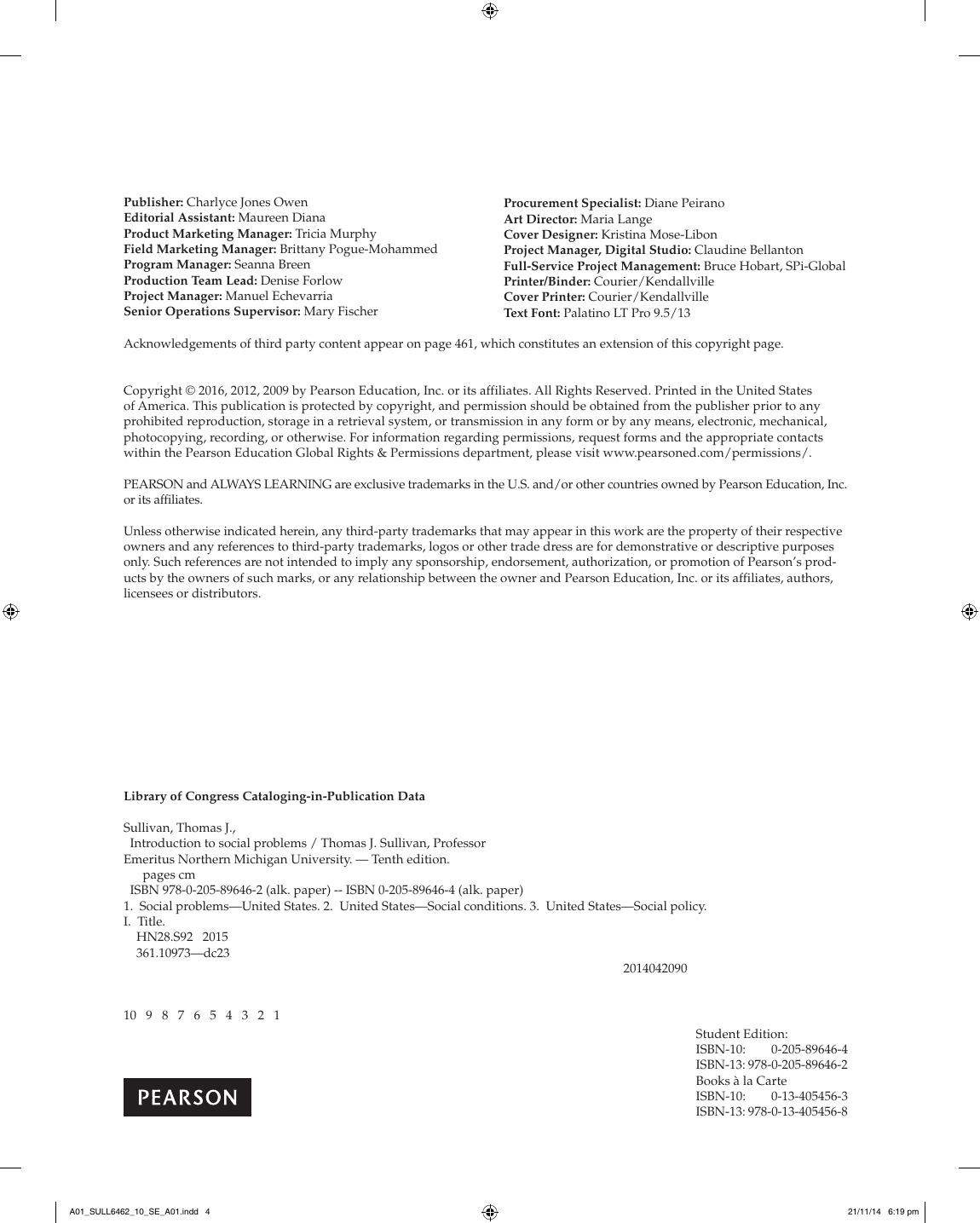 Preview page 5 of Introduction to Social Problems, 10th Edition, By Thomas J Sullivan, eBook