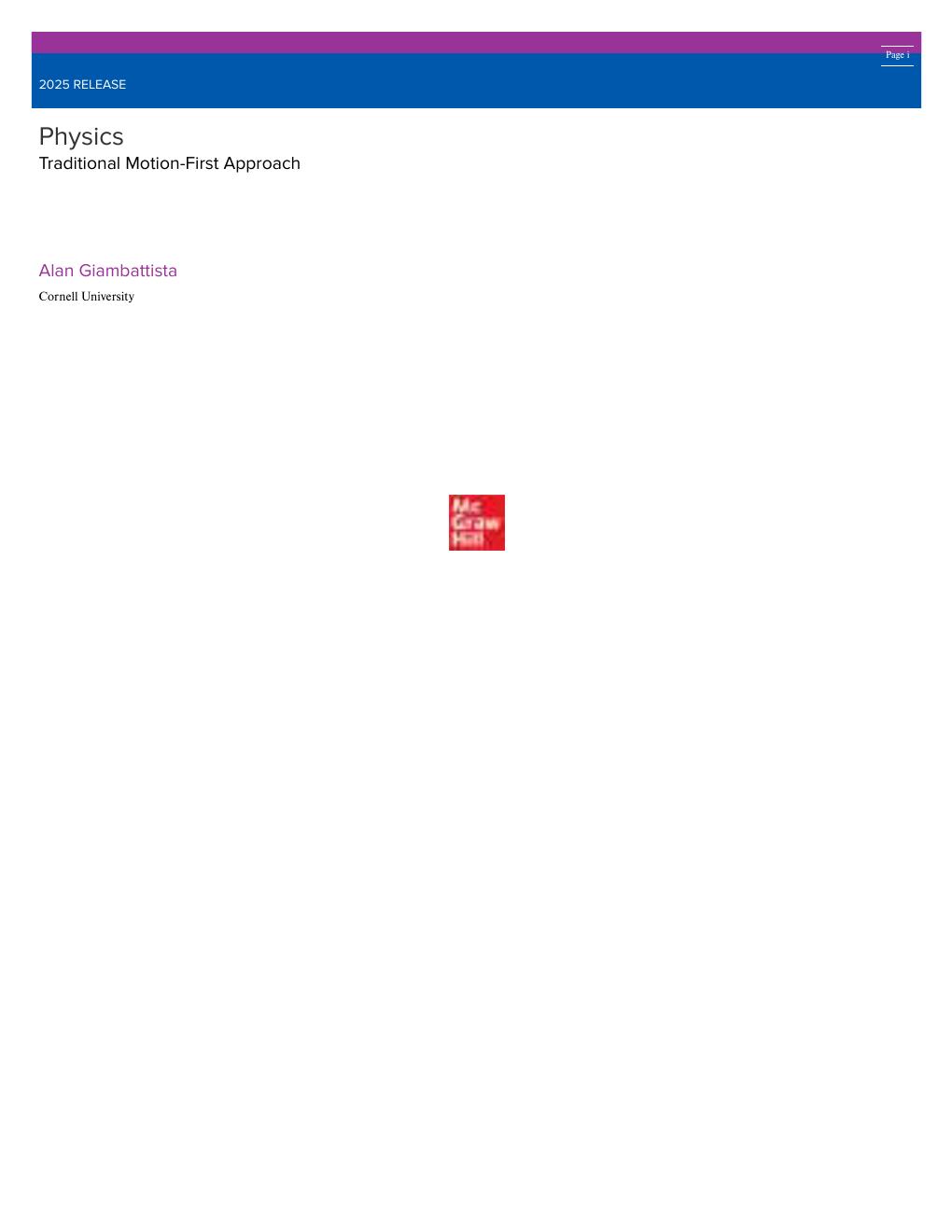 Preview page 2 of ISE Physics 2025 Release By Alan Giambattista
