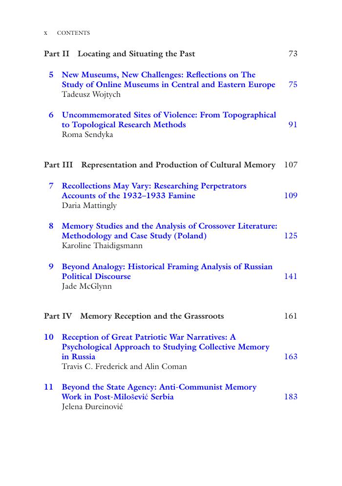 Preview page 9 of Researching Memory and Identity in Russia and Eastern Europe Interdisciplinary Methodologies, 1st Edition By Jade McGlyn