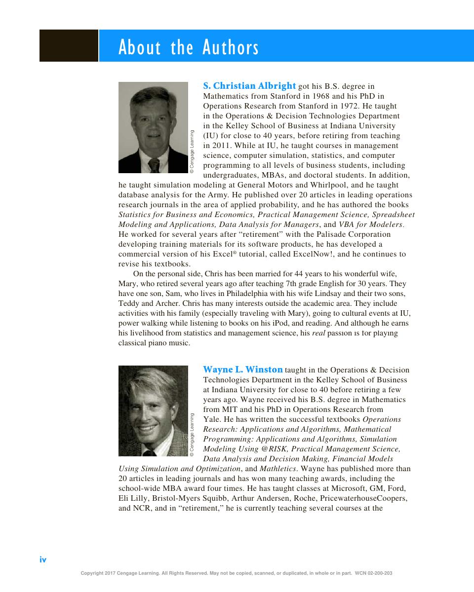 Preview page 9 of Business Analytics Data Analysis & Decision Making 6th Edition By S. Christian Albright, Wayne L. Winston eBook PDF