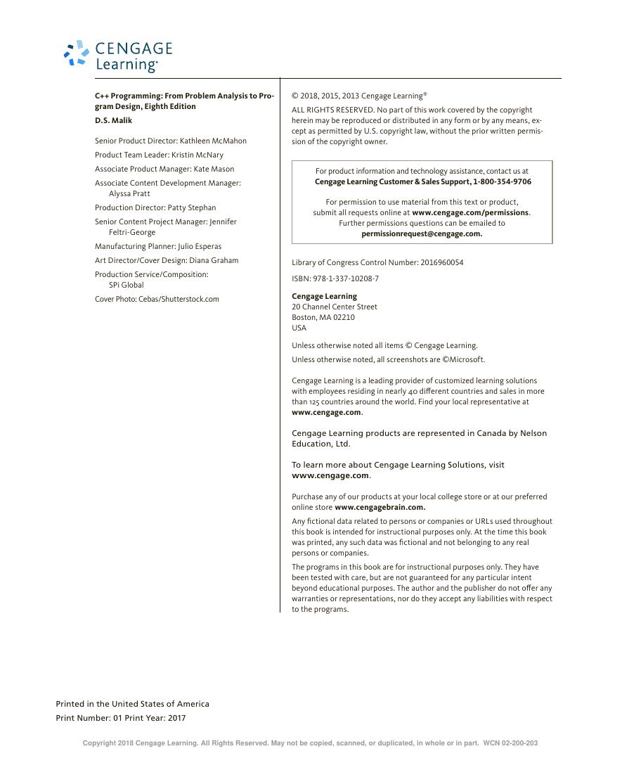 Preview page 6 of C++ Programming From Problem Analysis to Program Design 8th Edition By D.S. Malik eBook PDF