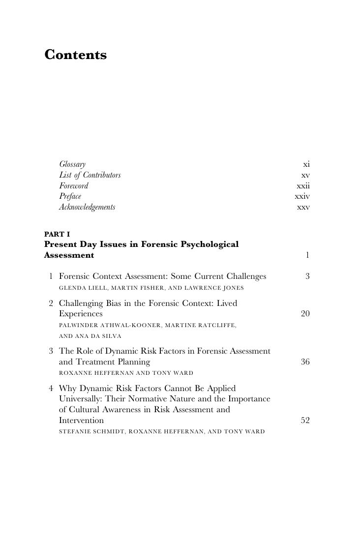 Preview page 8 of Challenging Bias in Forensic Psychological Assessment and Testing Theoretical and Practical Approaches to Working with D