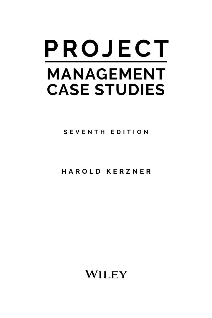 Preview page 5 of Project Management Case Studies 7th Edition By Harold Kerzner eBook PDF