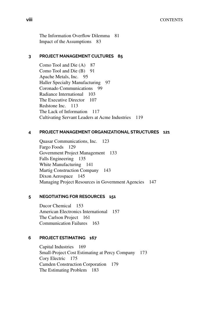 Preview page 10 of Project Management Case Studies 7th Edition By Harold Kerzner eBook PDF