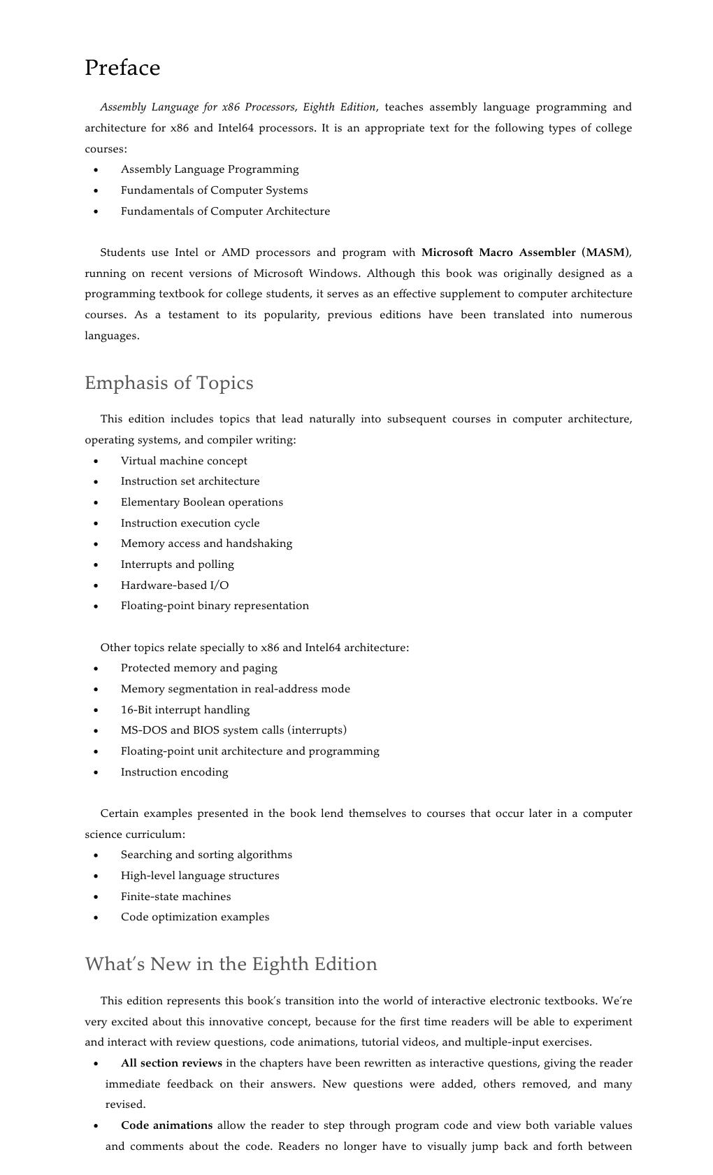 Preview page 5 of Assembly Language for x86 Processors 8th Edition By Kip R. Irvine