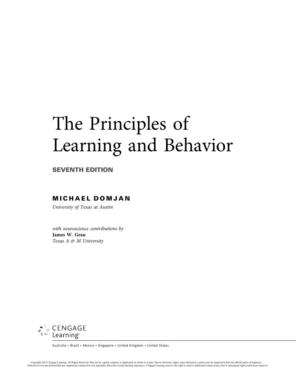 Preview page 2 of The Principles of Learning and Behavior, 7e Michael  Domjan eBook