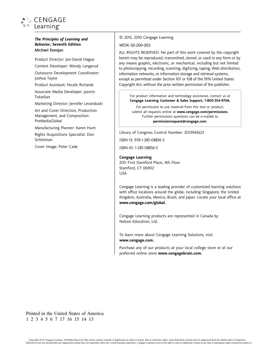 Preview page 4 of The Principles of Learning and Behavior, 7e Michael  Domjan eBook