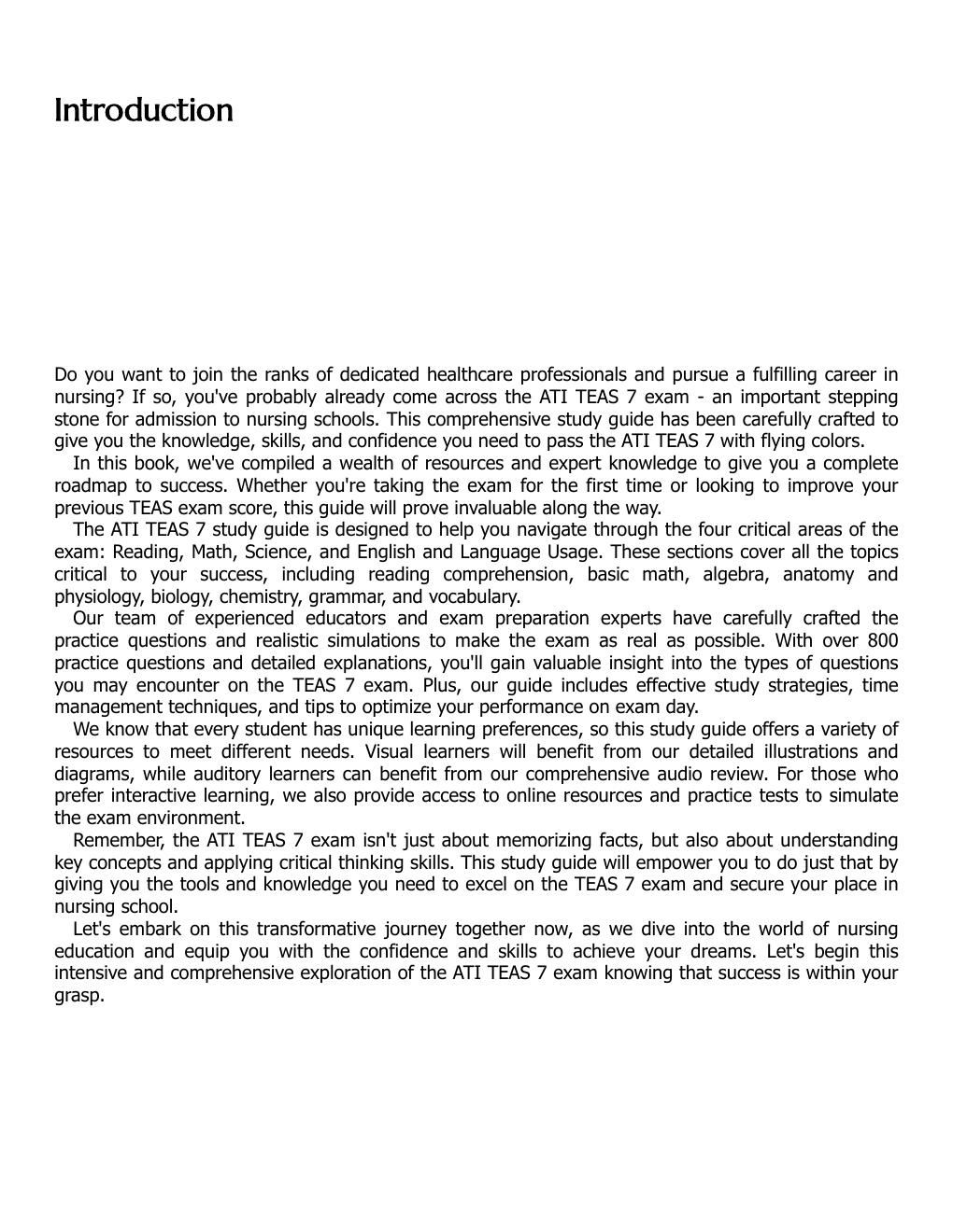 Preview page 5 of ATI Teas 7 Study Guide A Comprehensive Study Guide for the 7th Edition with 4 Full-Length Practice Exams + 2000 Question